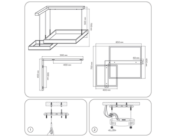 Светильник подвесной светодиодный с пультом 108W 3000K-6400K FA6644/2 BK черный Acrylica Original Ambrella