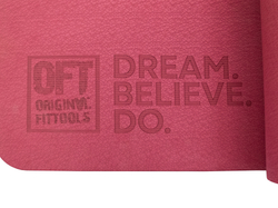 Коврик для йоги и фитнеса 185 х 80 см толщина 8 мм TPE бордовый