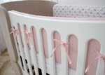 Мягкие бортики для кроватки KIDI soft "Милая радуга" (розовый, сатин)