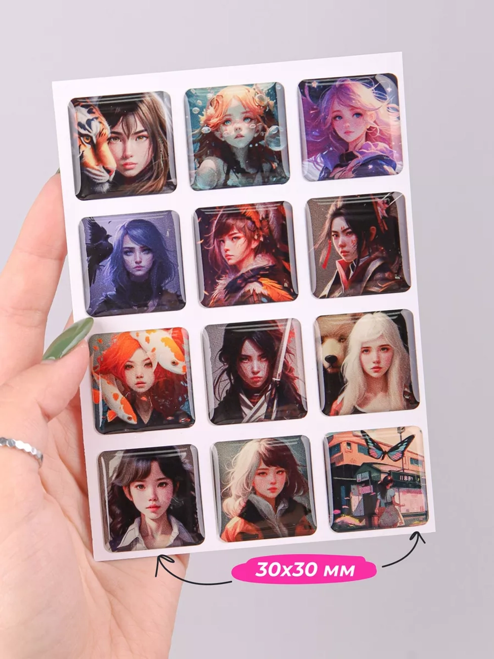 3д стикеры на телефон чехол ноутбук аниме