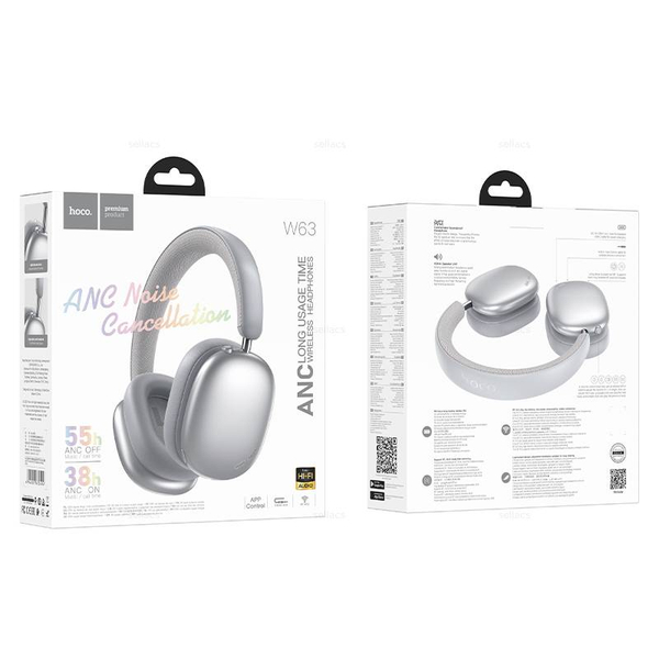Hoco W63 Triunfo ANC BT наушники (silver)