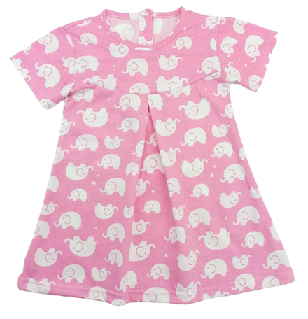 Платье 724/90 розовое с слониками