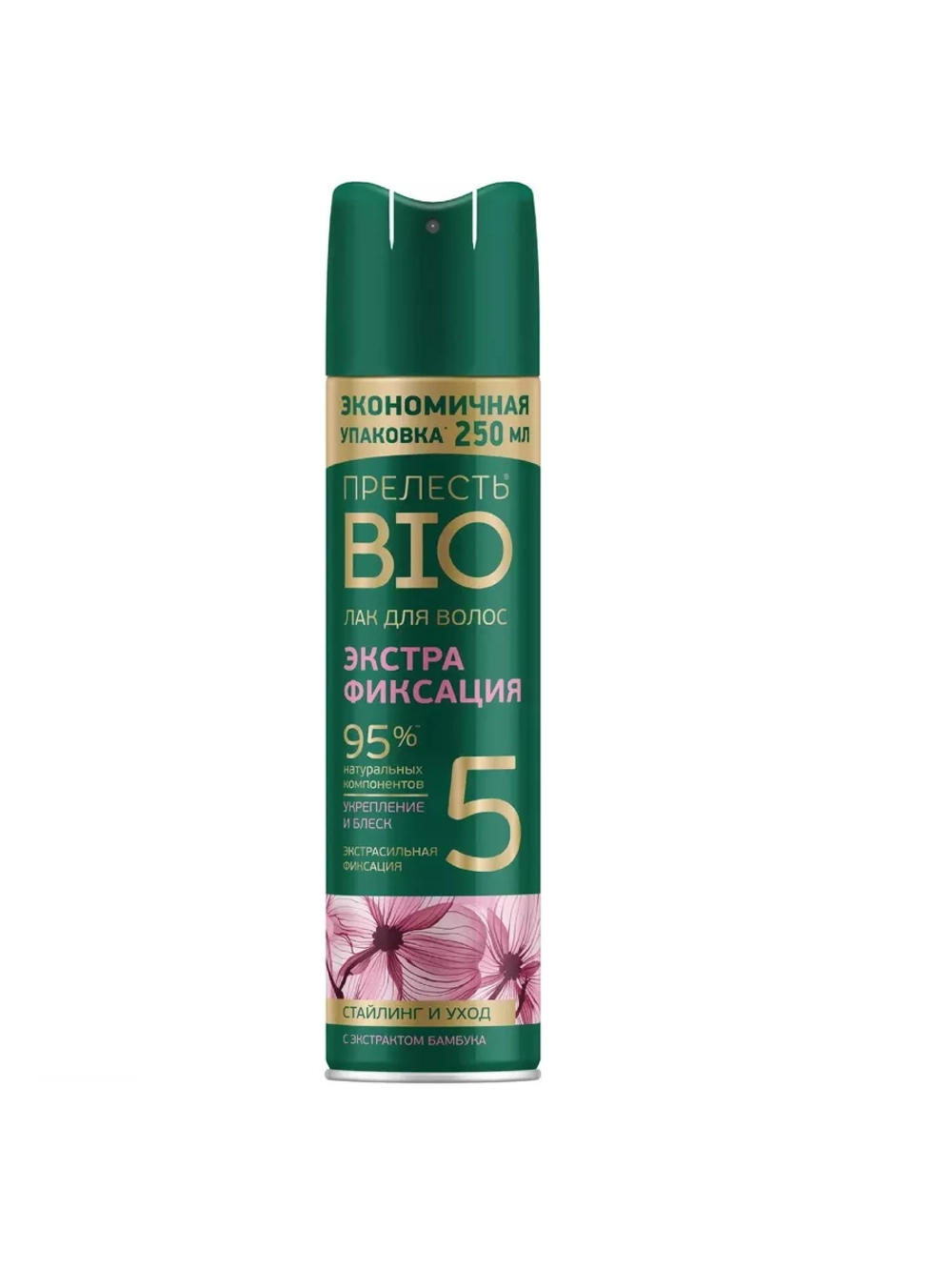 Лак для волос "Прелесть Био" экстрафиксация с экстрактом бамбука 250мл, блок 12шт.