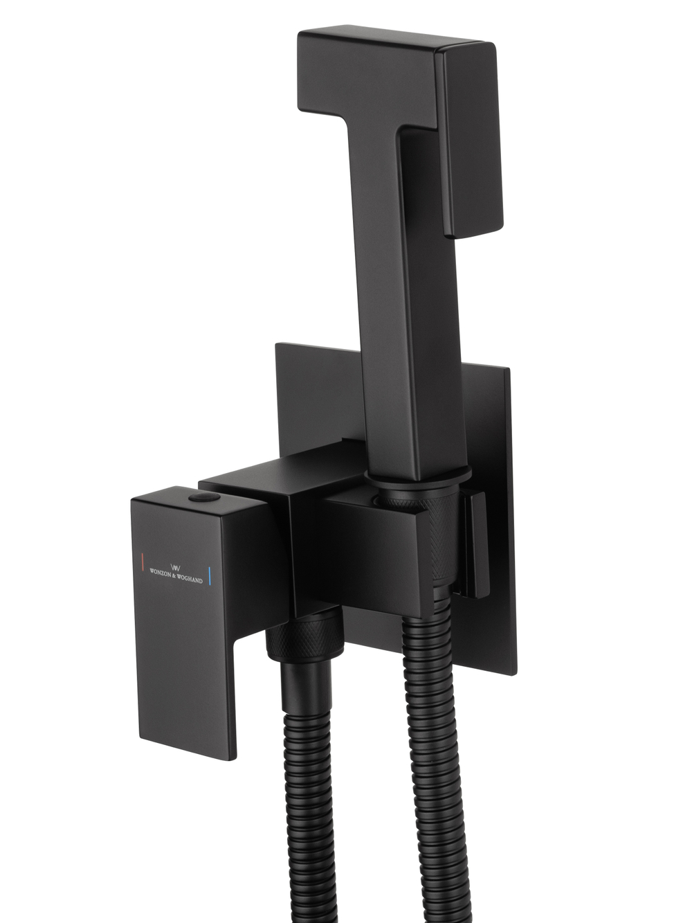 Смеситель с гигиеническим душем встраиваемый WONZON & WOGHAND, Черный матовый (WW-88829903-MB)