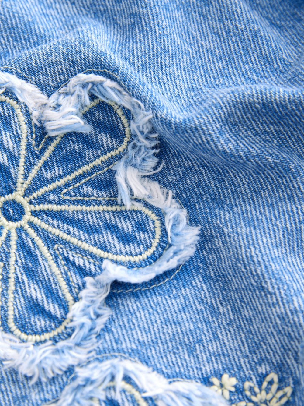 Шорты джинсовые с вышивкой для девочки Next E35-576, Синий