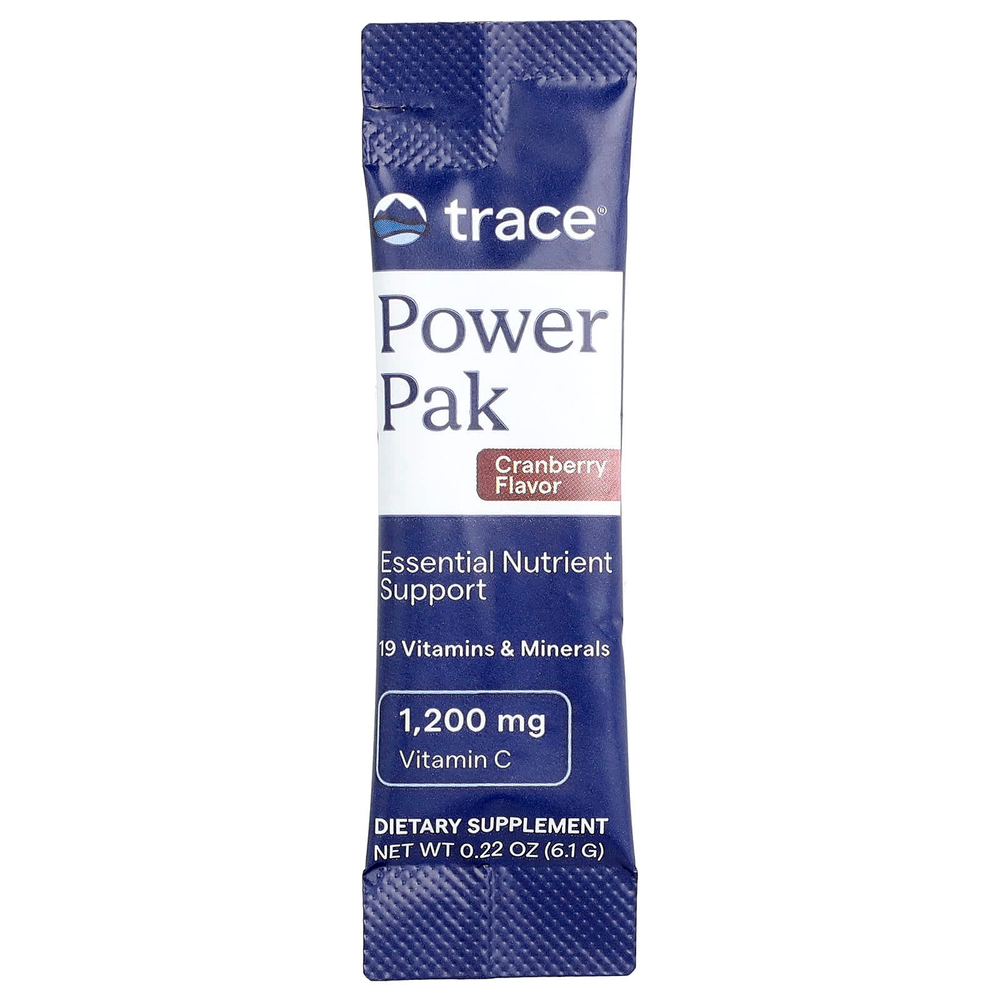 Trace, Power Pak, со вкусом клюквы, 30 пакетиков по 6,1 г (0,22 унции)