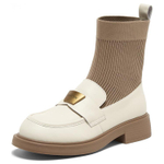 BASTO Cow Leather 16cm Stretch Boots 4CM Women"s