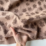 Фланель Крупные ромашки молочный шоколад