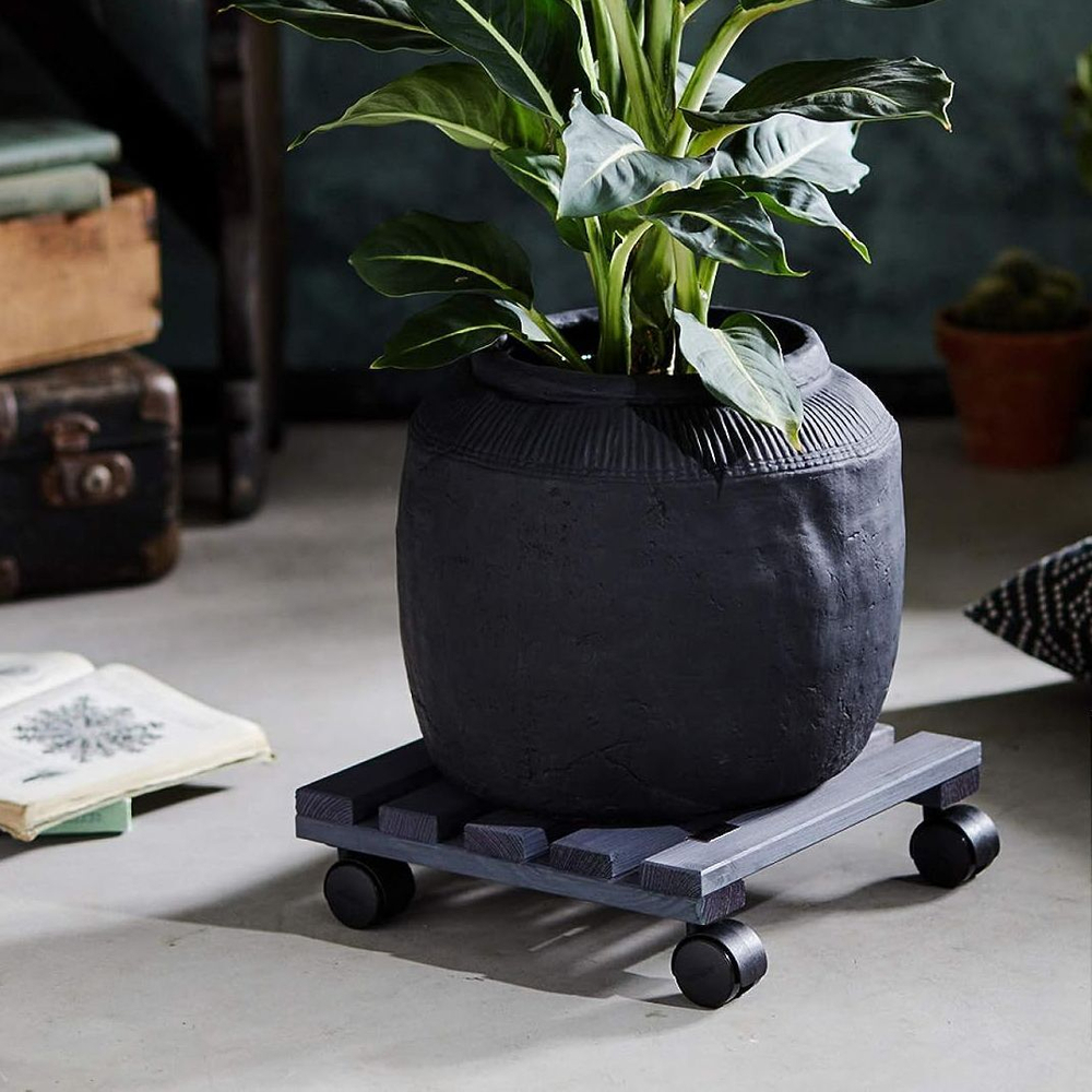 Подставка для цветов Флорель деревянная, в стиле рустик (состаренный), серая