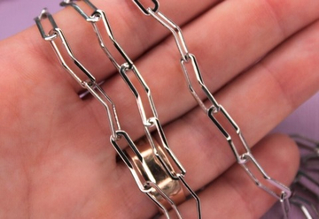 Цепь удлиненные изогнутые звенья 15х4 мм