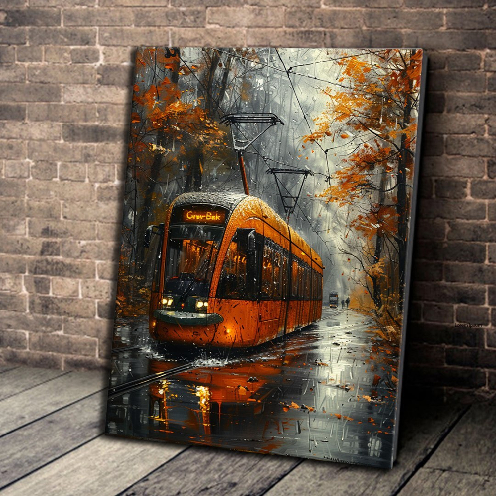 Трамвай осенью