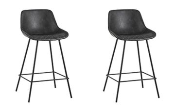 Стул полубарный TEXAS, экокожа, серый 2 шт