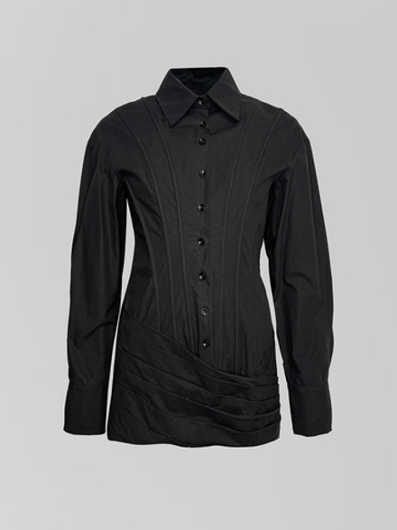 Платье-рубашка 713 короткое корсетное