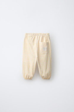 ZARA БРЮКИ В КЛЕТКУ, МЯГКИЙ ЖЕЛТЫЙ