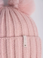 Шапка детская вязаная с помпонами и снуд