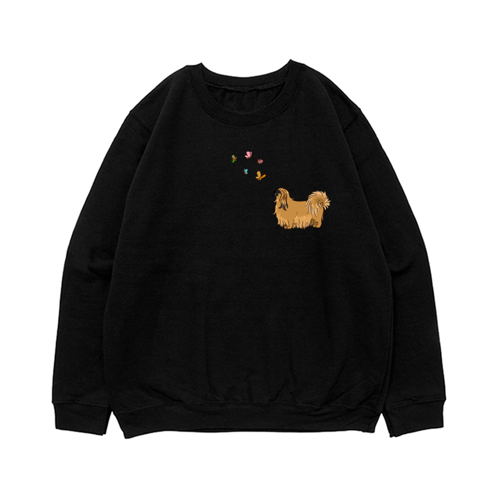 Свитшот "Пекинес и бабочки"