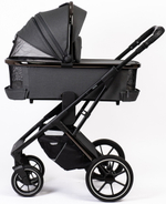 Детская коляска Peppy Tecla 3 в 1 с автокреслом First black Shadow Antrazit Chrome Edition (Графитовый)