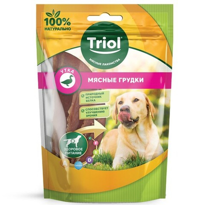 Лакомство Triol для собак «Мясные грудки из утки», 70г
