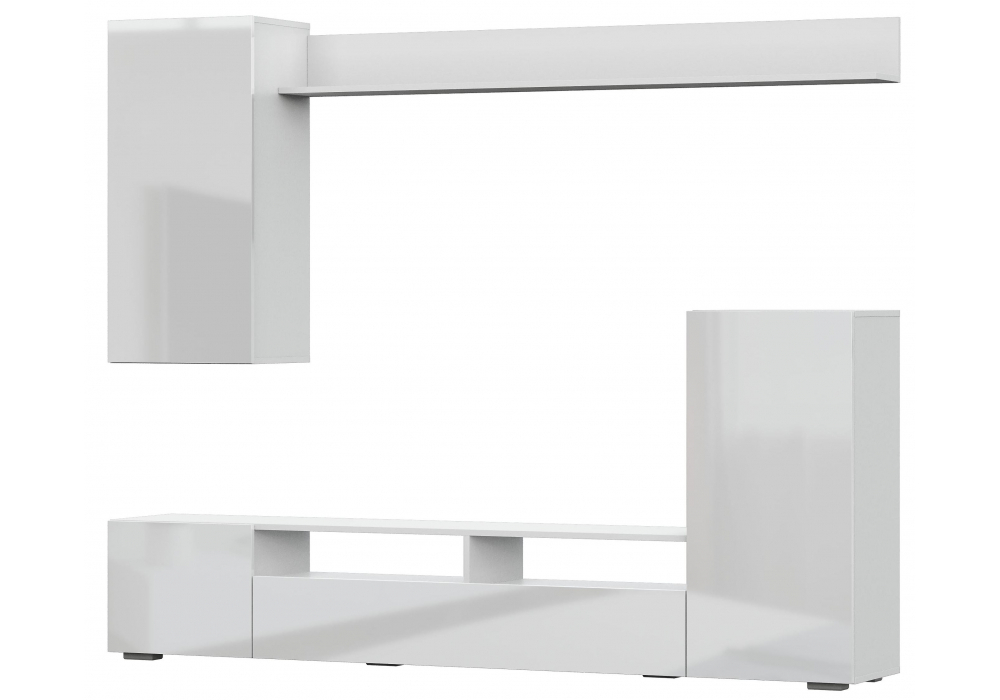 Готовая гостиная Woodville Oluwande белый, белый глянец