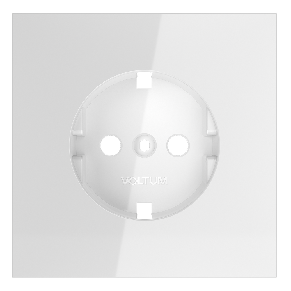 Накладка для розетки с заземлением, S70 (белый глянцевый)