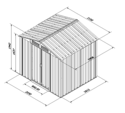 Металлический сарай GreenStorage Арчер B зелёный
