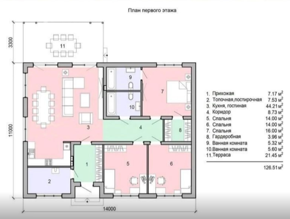 Проект Дома 126,51 кв. м К-108