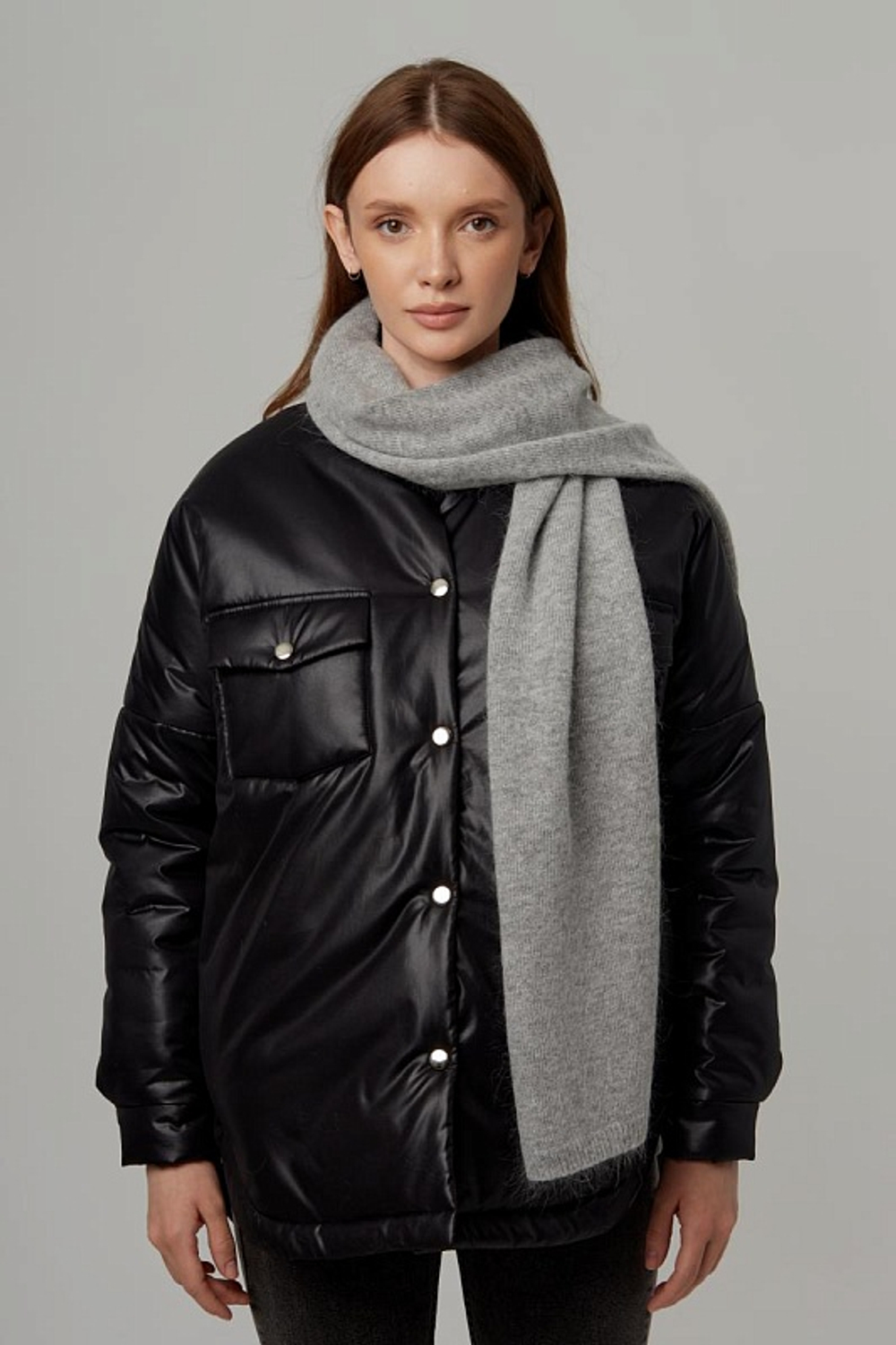 Пуховый шарф Ш402-03 серый