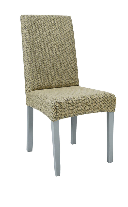 Чехол на стул без оборки Зигзаг, цвет Бежевый