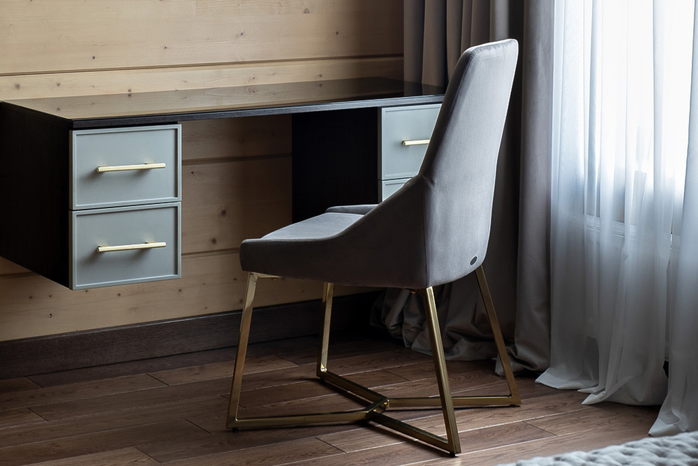 Стул Garda Decor велюр серый на металлическом основании 55*62*94 см