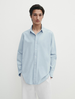 Massimo Dutti Джинсовая рубашка, голубой