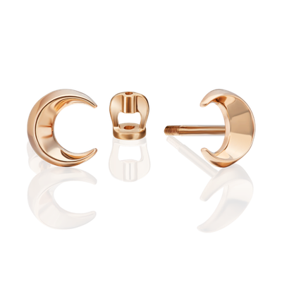 Серьги-пусеты «Тайна красоты» из красного золота