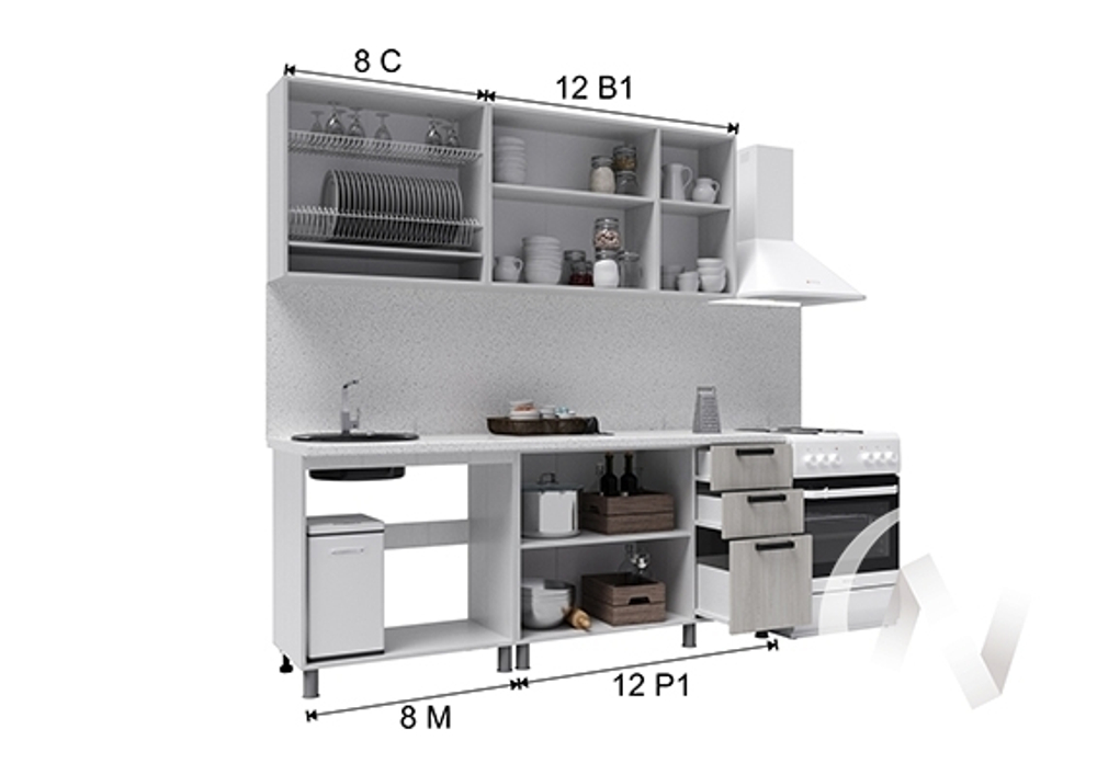Кухня Элиана 2.0м 26мм кастилло темный