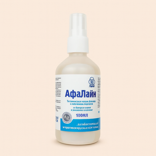 АфаЛайн Гигиенический лосьон для кожи с пантенолом и серебром флакон-спрей 100мл