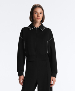 Oysho Куртка с эффектом неопрена без капюшона, черный