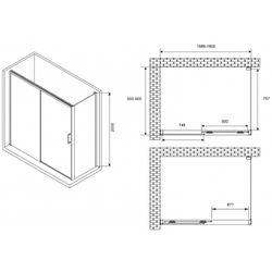 Душевой уголок Abber Komfort 160x90 AG93160B-S92B профиль Черный стекло прозрачное