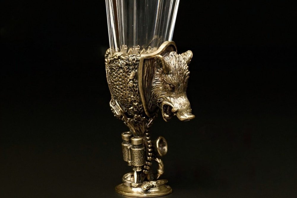 Набор рюмок-лафитников "Трофейная охота" 6 шт. в подарочном кейсе с художественным оформлением