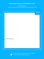 Натяжные потолки: 3 м2, 1.1 м2