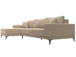 Диван угловой Льюес левый, Бежевый, Велюр, 122396L