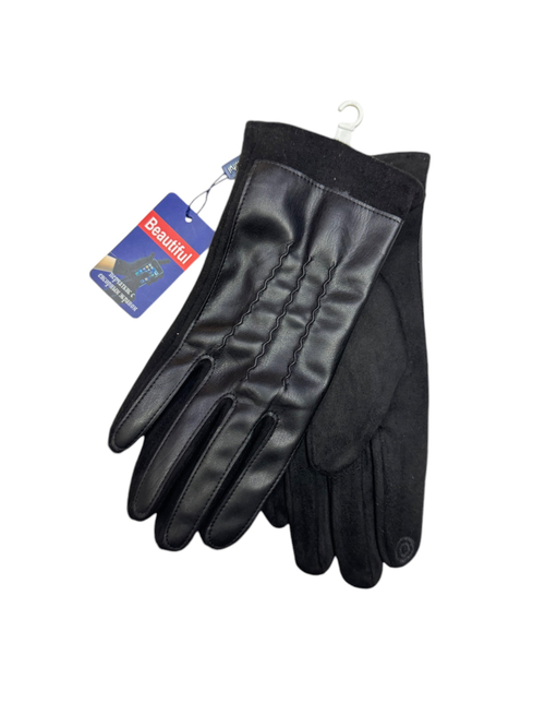 Перчатки. Мужские. Материал верха: Эко кожа. Замша. Подклад: Плюш-флис. Сенсорные. 5 шт в упаковке.