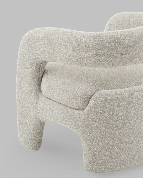 Лаунж-кресло Boon, серебристое букле