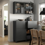 Комбинация для хранения - BESTÅ/ BESTА IKEA/ БЕСТА/БЕСТО ИКЕА, 213х120 см, темно-серый
