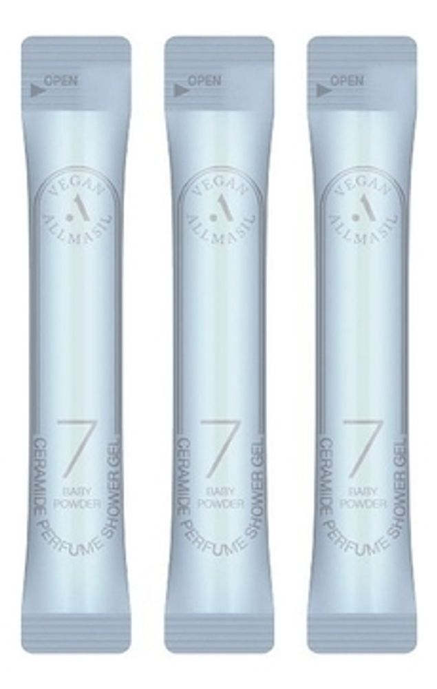 Allmasil Vegan 7 Ceramide Perfume Shower Gel Baby Powder Stick веганский гель для душа с ароматом хлопка