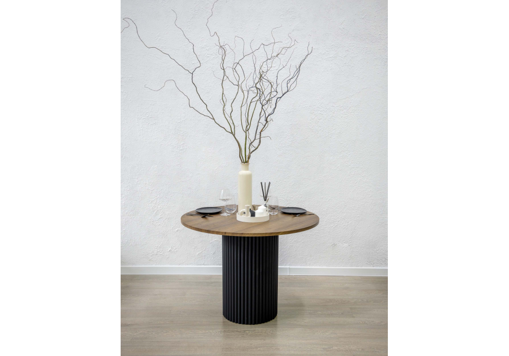 Стол деревянный Woodville Барел 110 орех кантри, черный, ножки черные