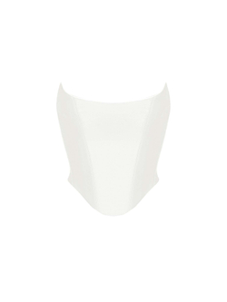 Топ корсетного типа из эко-кожи с отстрочками