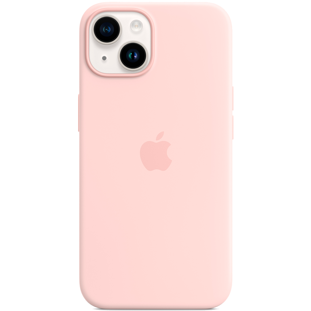 Силиконовый чехол с поддержкой MagSafe Apple Silicone Case для iPhone 14, Chalk Pink (Розовый мел)