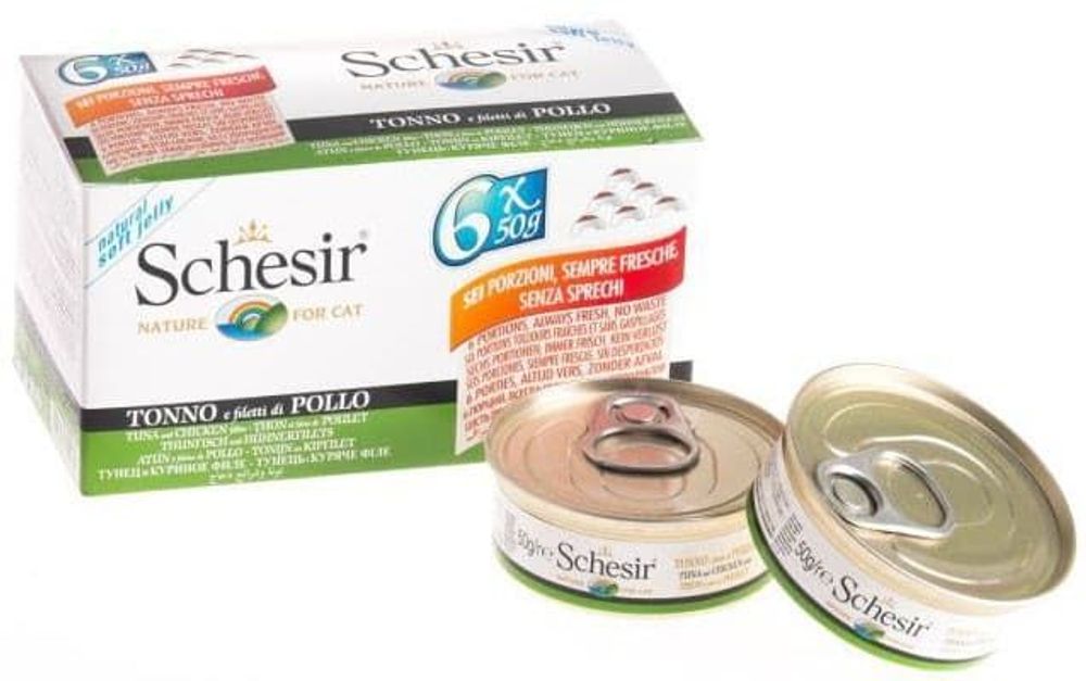 Schesir кон.д/кошек Тунец/курица 6 х 50гр