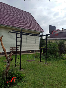 Монтаж уличной шведской стенки Sv Sport Рукоход (4 вертикальных столба)