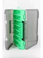 Коробка для воблеров двухсторонняя GFish 17300, зеленая / органайзер рыболовный для балансиров, снастей, блесен, приманки, попперов