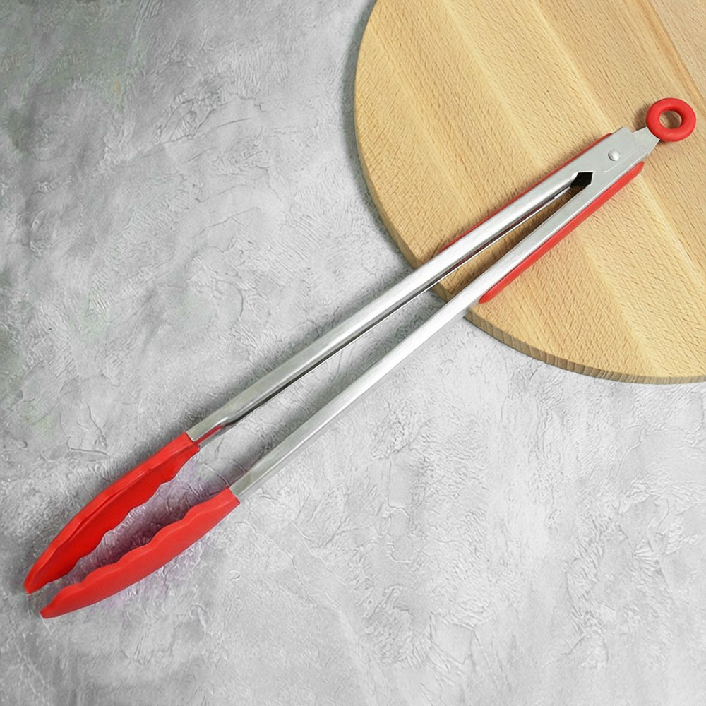 Щипцы кухонные, нерж с силиконом 31см