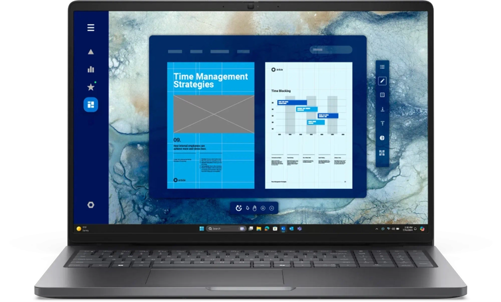 Notebook Dell/Pro 16 PC16250/Core 5/120U/1,4 GHz/16 Gb/M.2 PCIe SSD/512 Gb/No ODD/Graphics/Integrated/16 ''/1920x1200/Windows 11/Pro/64/FgrPr
